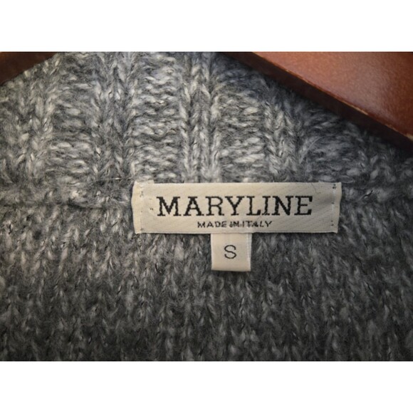 Maryline Sweater Womens S Grey Italy Wool Blend Button Front Cardigan Winter - Picture 4 of 8